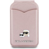 Karl Lagerfeld eleganter und praktischer MagSafe Spiegel Kartenhalter - Rosa