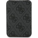 Porte-cartes magnétique compatible MagSafe avec support intégré logo Guess en métal - Noir