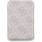 MagSafe-kompatible Magnetkartenhalter mit integriertem Guess Metall-Logo - Rosa