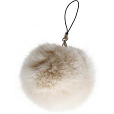 Universeller Schlüsselanhänger / Schlüsselring - Fluffy Plüschball - Beige