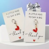 Roter goldener Herz-Anhänger Schlüsselanhänger mit personalisierbarer Dankeschön-Karte elegantes Werbegeschenk - Gold