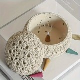 Minimalistisches Stern-Design R&auml;ucherkegelhalter aus Harz - Zen Deko f&uuml;r Zuhause - Beige