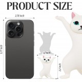 Porte-stylos en forme de chat organisateur de bureau original cadeau mignon pour fournitures scolaires et bureau - Blanc