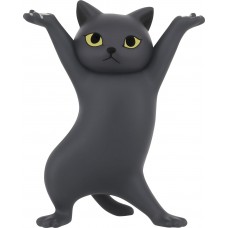 Porte-stylos en forme de chat organisateur de bureau original cadeau mignon pour fournitures scolaires et bureau - Noir