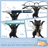 Porte-stylos en forme de chat organisateur de bureau original cadeau mignon pour fournitures scolaires et bureau - Noir