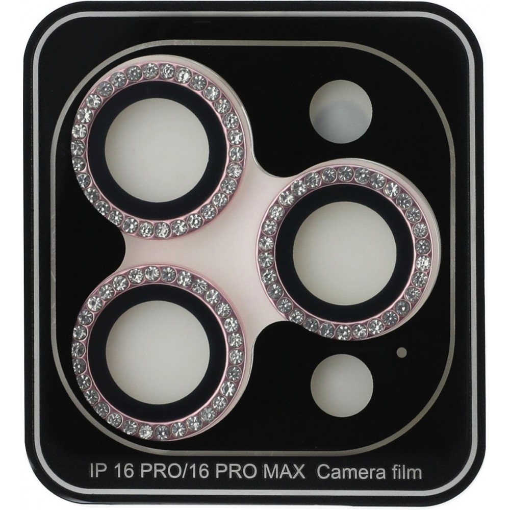 Guess Kamera Schutzfolie mit Strass - kratzfest, anti-reflex, fingerabdruckfrei und widerstandsfähig - Rosa