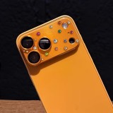 Luxuriöser 3D Kamera-Schutz für mit Strass und gehärtetem Metall-Glas-Rückseite - Silber - iPhone 17 Pro Max