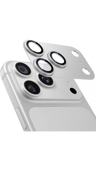 Ultraresistente vollständige Glas-Schutzabdeckung für Kamera mit Stoßschutz - Silber - iPhone 17 Pro