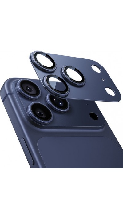 Ultraresistente vollständige Glas-Schutzabdeckung für Kamera mit Stoßschutz - Blau - iPhone 17 Pro