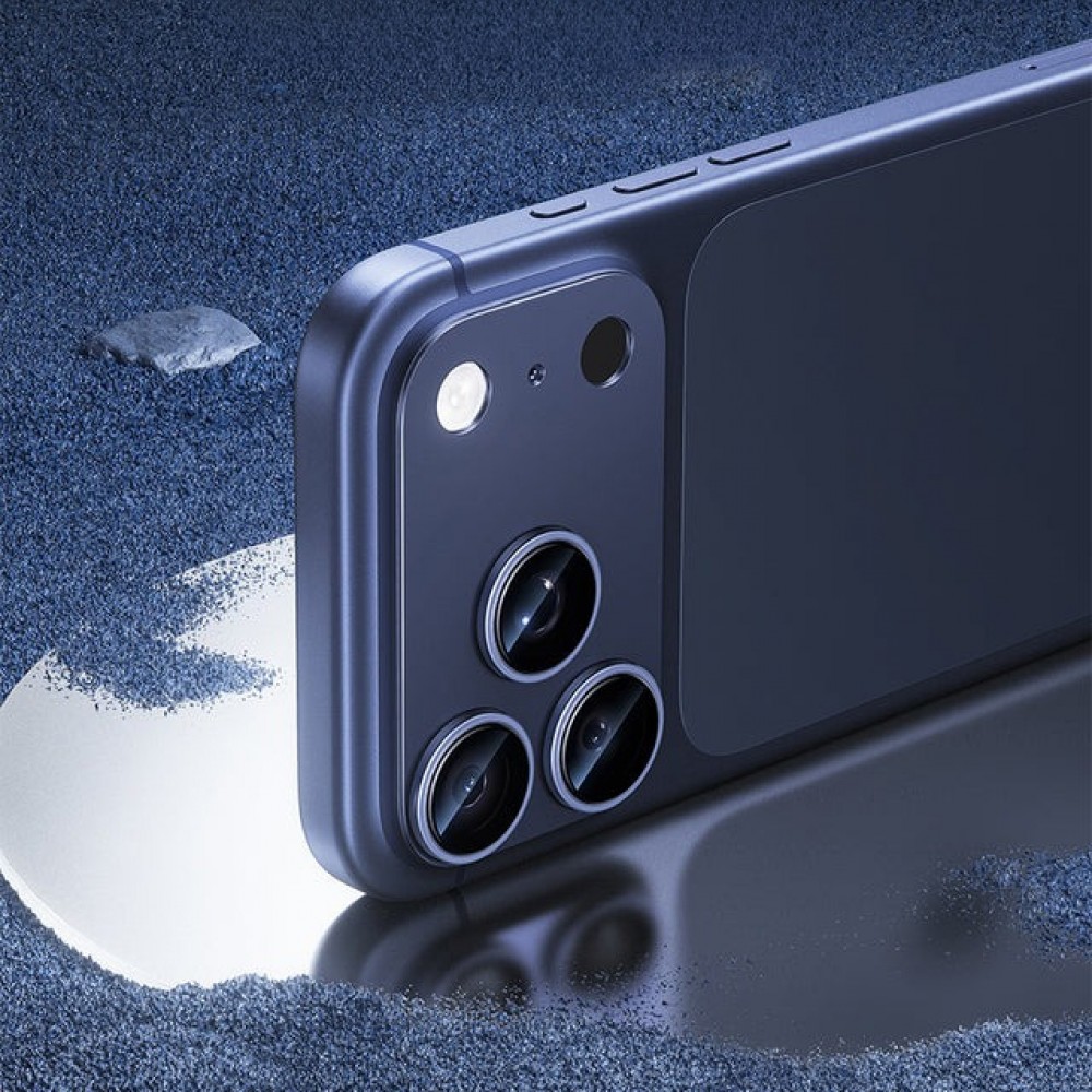 Ultraresistente vollständige Glas-Schutzabdeckung für Kamera mit Stoßschutz - Blau - iPhone 17 Pro