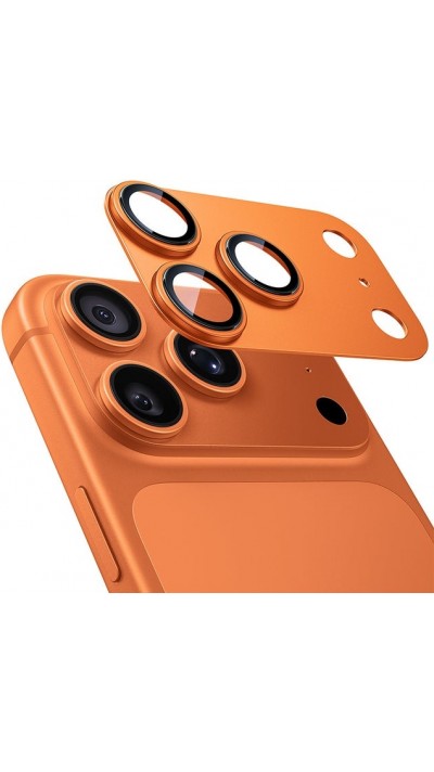 Ultraresistente vollständige Glas-Schutzabdeckung für Kamera mit Stoßschutz - Orange - iPhone 17 Pro