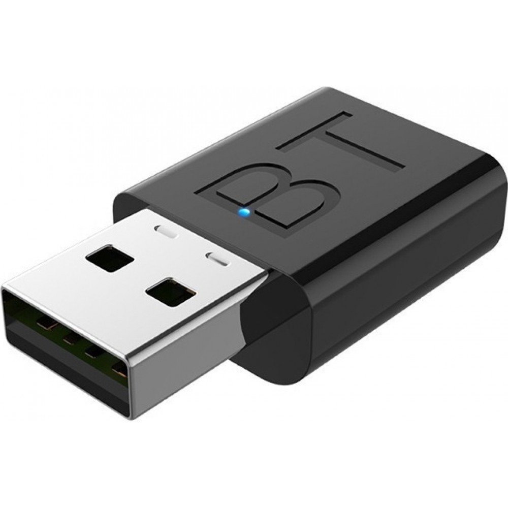 Bluetooth 5.0 USB-A Sender-Empfänger Drahtlos mit 3,5mm Klinkenstecker für PC und Auto - Schwarz