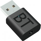 Bluetooth 5.0 USB-A Sender-Empfänger Drahtlos mit 3,5mm Klinkenstecker für PC und Auto - Schwarz
