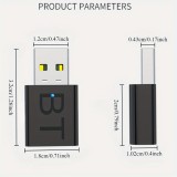 Bluetooth 5.0 USB-A Sender-Empfänger Drahtlos mit 3,5mm Klinkenstecker für PC und Auto - Schwarz