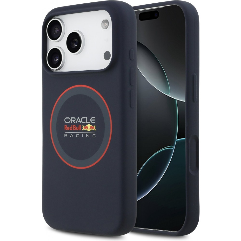 iPhone 17 Pro Case Hülle - Red Bull Racing MagSafe Silikonhülle mit rotem Ring - Blau