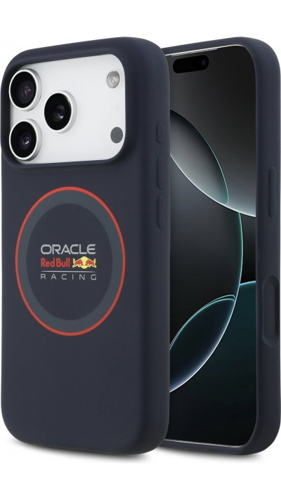 iPhone 17 Pro Case Hülle - Red Bull Racing MagSafe Silikonhülle mit rotem Ring - Blau