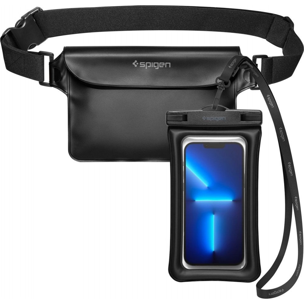 Spigen Aqua Shield A621 Waterproof Bauchtasche mit schwimmendem Etui - Schwarz