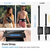 Spigen Aqua Shield A621 Waterproof Bauchtasche mit schwimmendem Etui - Schwarz