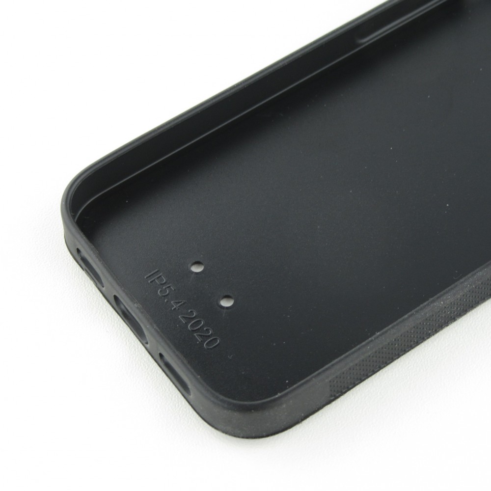 iPhone 12 mini Case Hülle - Silikon schwarz Schneeflocke Solar Glanz