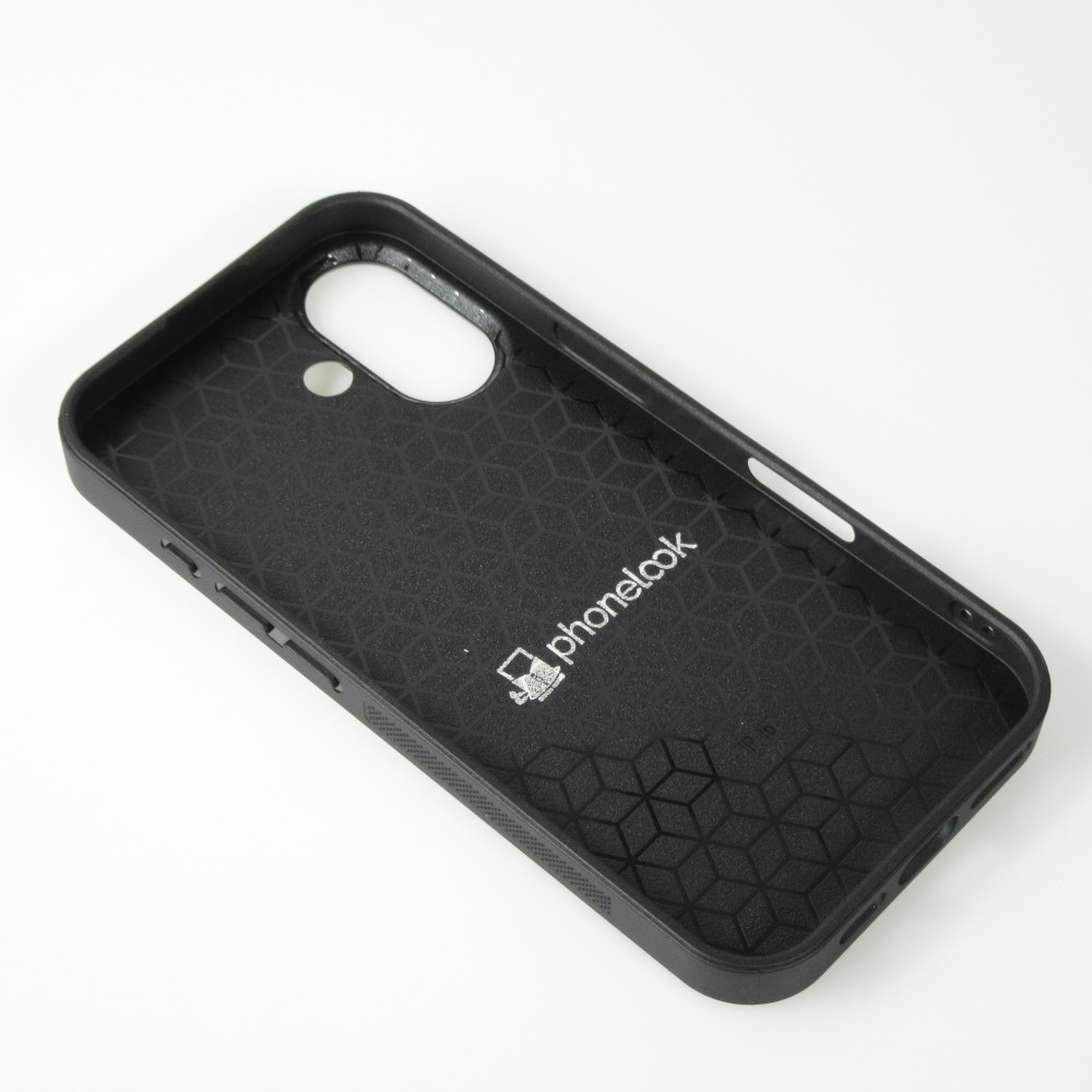Personalisierte Hülle mit schwarzen Silikonrändern - iPhone 16