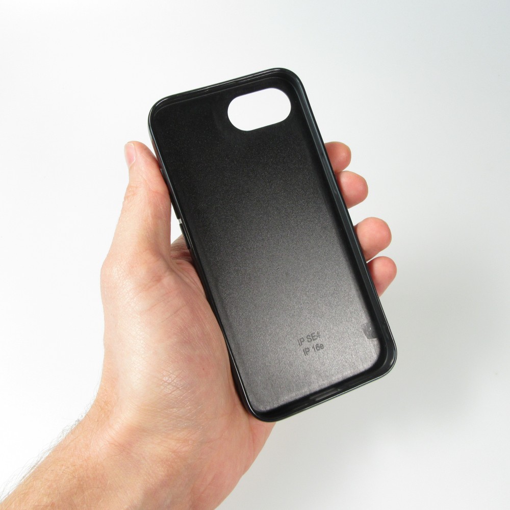iPhone 16e Case Hülle - Silikon schwarz Weihnachten 2023 Mikromuster