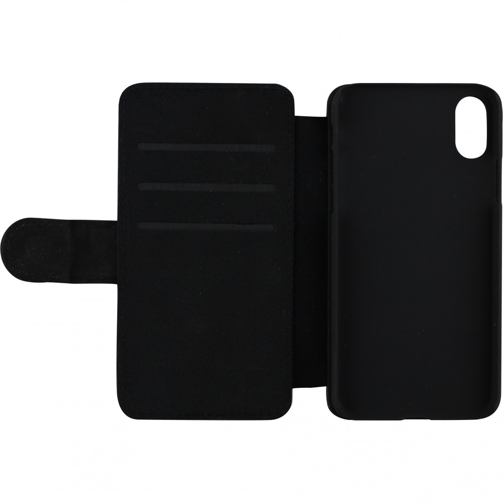 iPhone X / Xs Case Hülle - Wallet schwarz Pferd majestätisch Strand