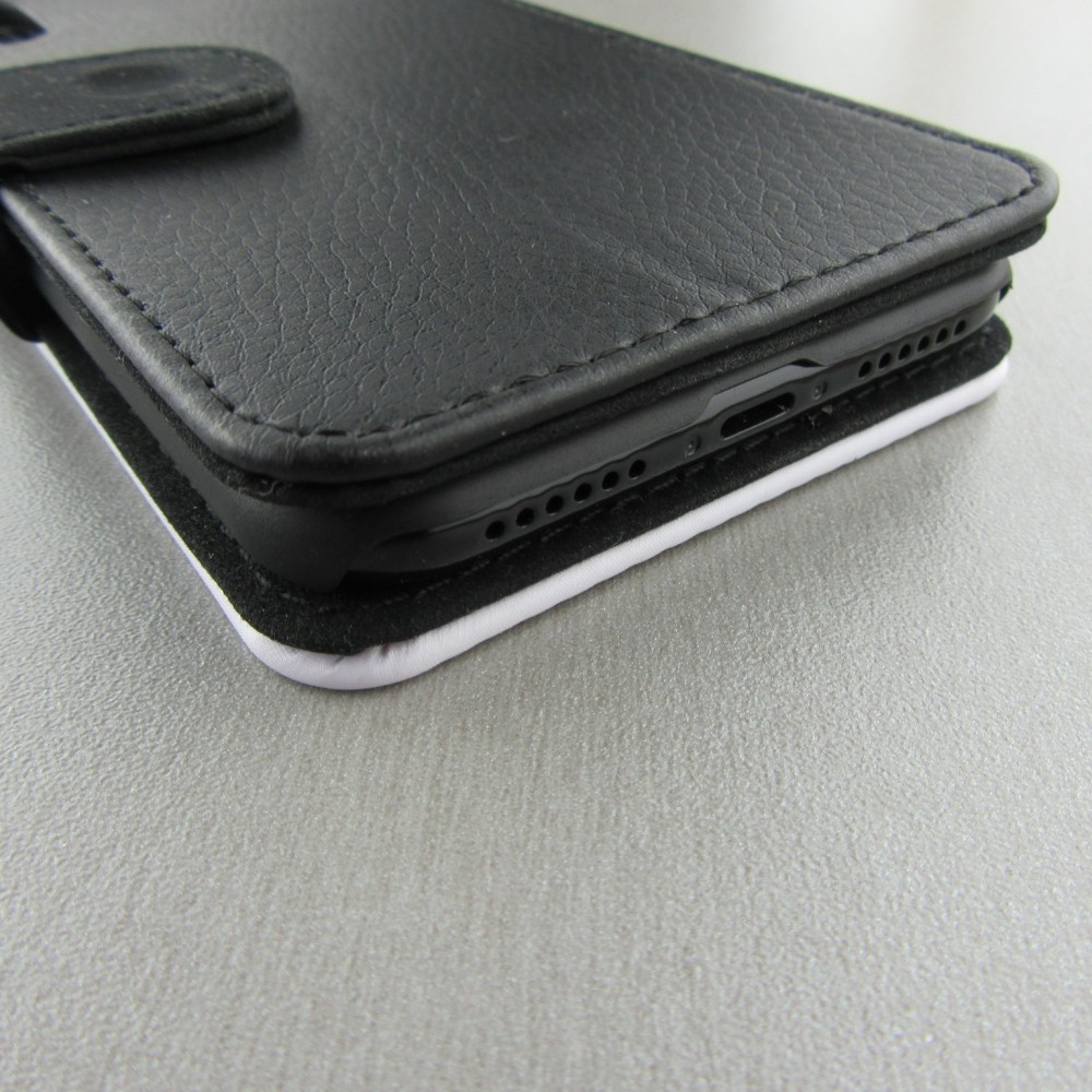 iPhone X / Xs Case Hülle - Wallet schwarz Pferd majestätisch Strand