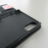 iPhone X / Xs Case Hülle - Wallet schwarz Pferd majestätisch Strand