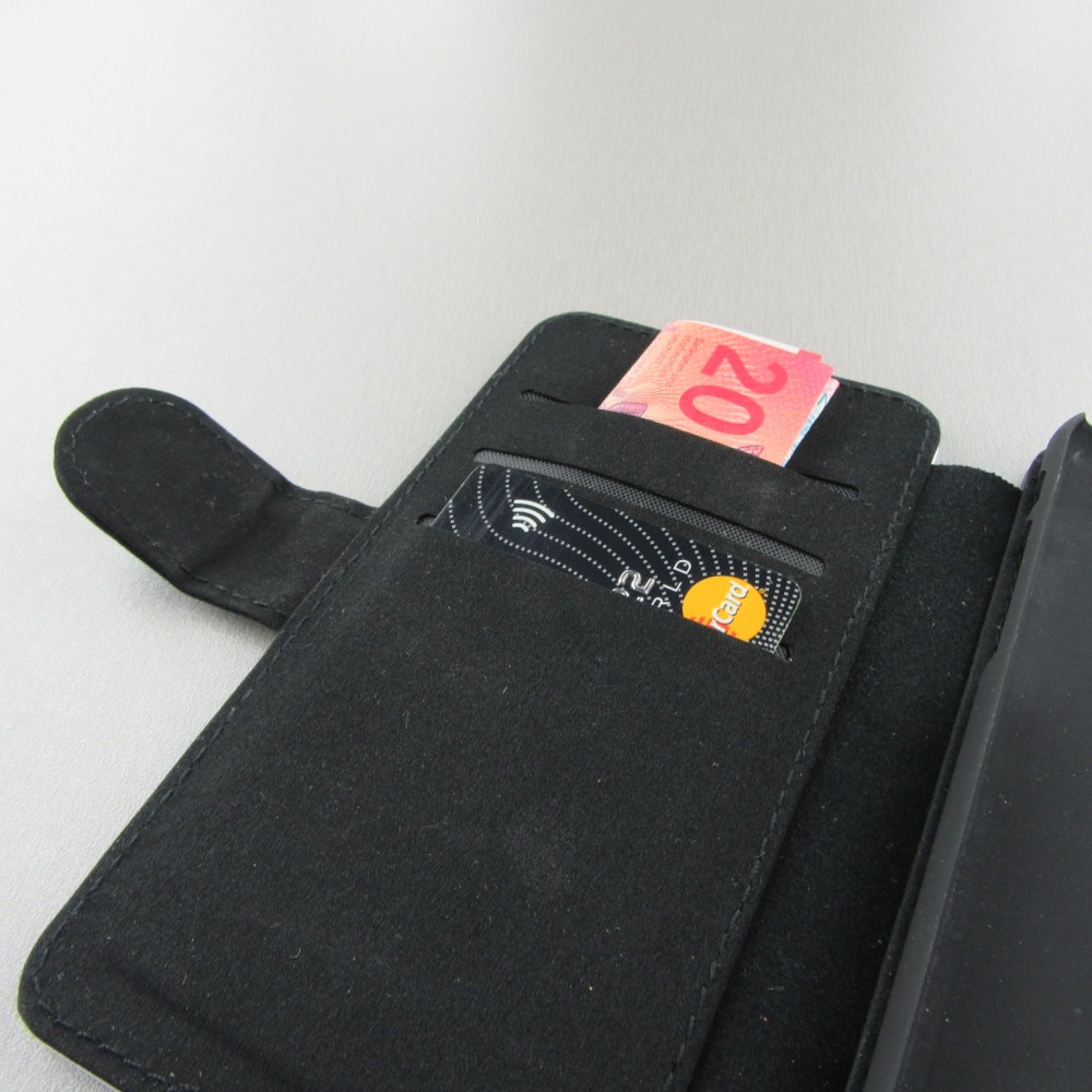 iPhone X / Xs Case Hülle - Wallet schwarz Pferd majestätisch Strand