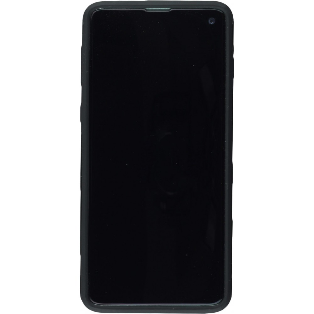Samsung Galaxy S10 Case Hülle - Hybrid Armor schwarz Chat auf lila Hintergrund