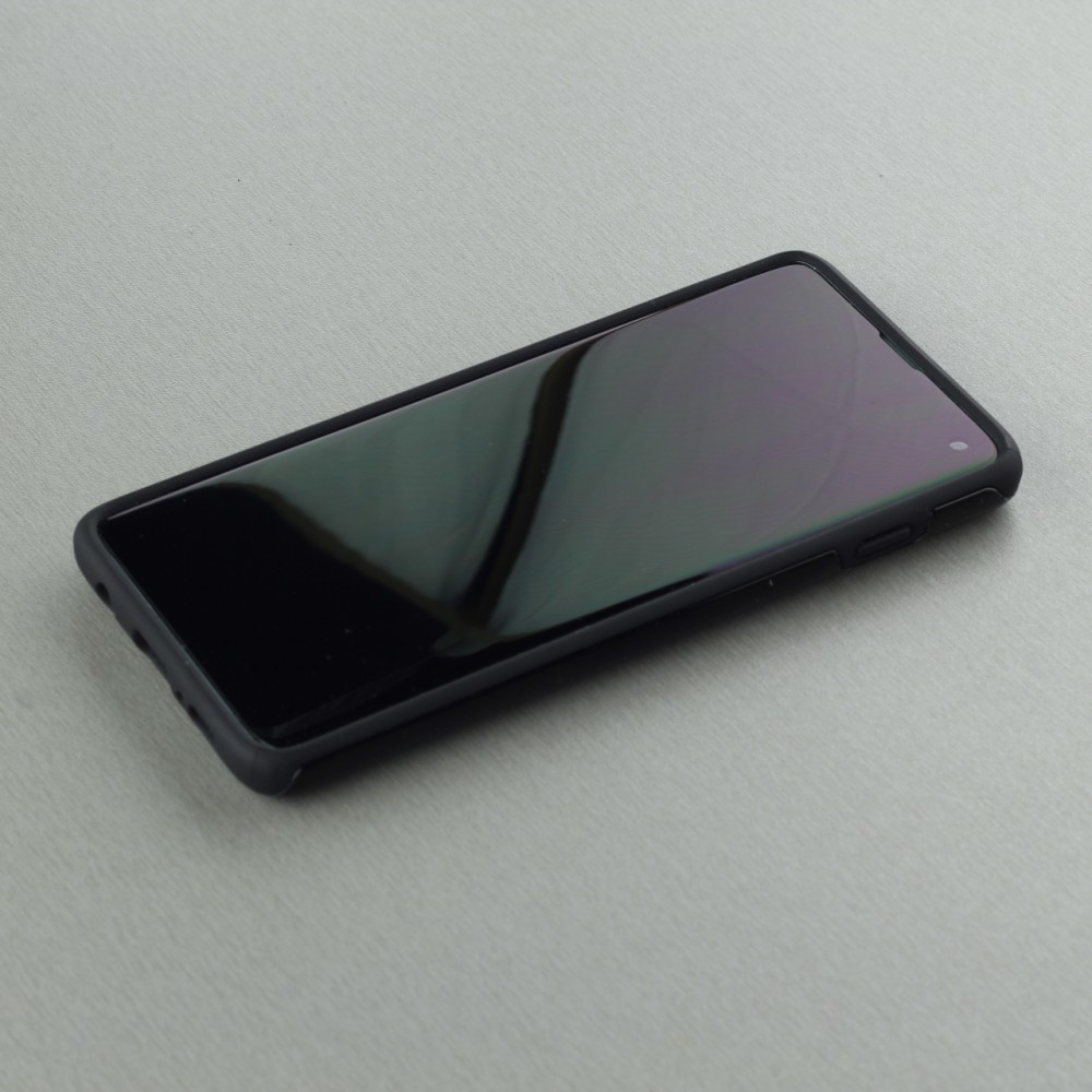 Samsung Galaxy S10 Case Hülle - Hybrid Armor schwarz Chat auf lila Hintergrund