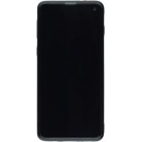 Samsung Galaxy S10 Case Hülle - Silikon schwarz Chat auf lila Hintergrund