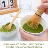 Set &agrave; matcha de 5 accessoires en bambou pour pr&eacute;paration th&eacute; vert japonais (fouet chasen / support / tamis / cuill&egrave;res)