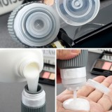 Set de voyage bouteilles en silicone (8 pi&egrave;ces) &eacute;tanches pour cosm&eacute;tiques et hygi&egrave;ne avec sac transparent zipp&eacute; (tubes 90 ml)