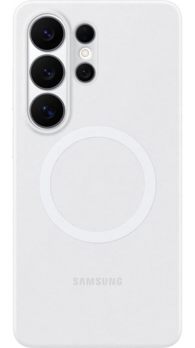 Coque Samsung Galaxy S26 Ultra - Silicone Magnet Case protection l&eacute;g&egrave;re et durable - Blanc