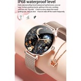 Smart Watch NX21 mit Touchscreen-LED Sport-/Fitness-/Schlafprogrammen - Mailänder Armband - Silber