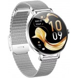 Smart Watch NX21 mit Touchscreen-LED Sport-/Fitness-/Schlafprogrammen - Mailänder Armband - Silber