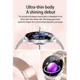 Smart Watch NX21 mit Touchscreen-LED Sport-/Fitness-/Schlafprogrammen - Mailänder Armband - Silber