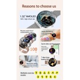 Smart Watch NX21 mit Touchscreen-LED Sport-/Fitness-/Schlafprogrammen - Mailänder Armband - Silber