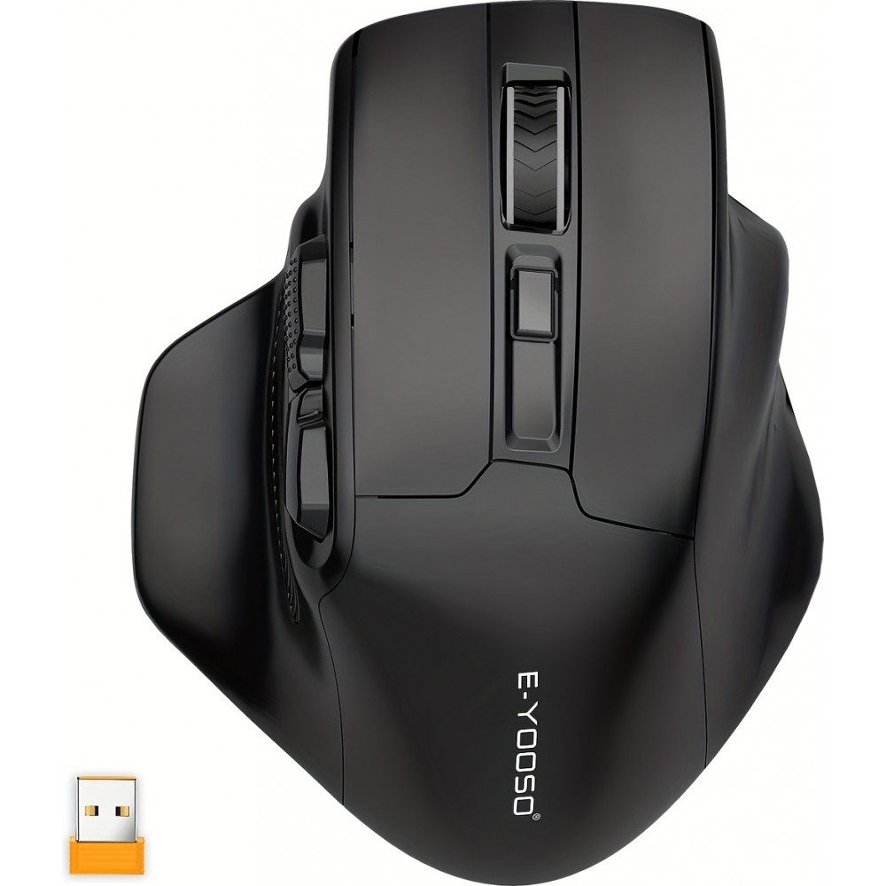 E-YOOSO X-31 Ergonomische Kabellose Gaming-Maus 5 DPI mit USB-A Adapter - Schwarz
