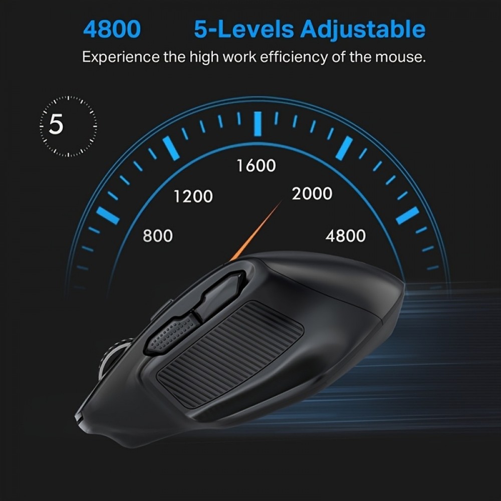 E-YOOSO X-31 Ergonomische Kabellose Gaming-Maus 5 DPI mit USB-A Adapter - Schwarz