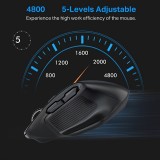 E-YOOSO X-31 Ergonomische Kabellose Gaming-Maus 5 DPI mit USB-A Adapter - Schwarz