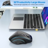 E-YOOSO X-31 Ergonomische Kabellose Gaming-Maus 5 DPI mit USB-A Adapter - Schwarz