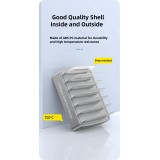 Universelles 72W Multi-Telefon-Ladestation - Schneller Multi-Port-Ladegerät mit 2x Typ-C, 4x USB, DC und AC für Smartphones, Tablets mit Halterung - Silber