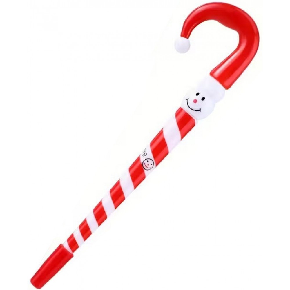 Stylo de No&euml;l sucre d&rsquo;orge de bonhomme de neige id&eacute;al pour cadeaux et surprises - Rouge