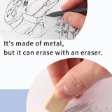 Unendlicher Metallstift ohne Tinte Innovativer langlebiger Bleistift für Zeichnungen in Schule und Büro - Schwarz