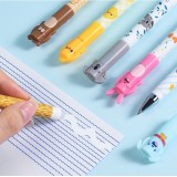 Stylos gel effa&ccedil;ables bleus avec animaux mignons et recharges pour &eacute;cole/bureau (lot de 6 pi&egrave;ces)