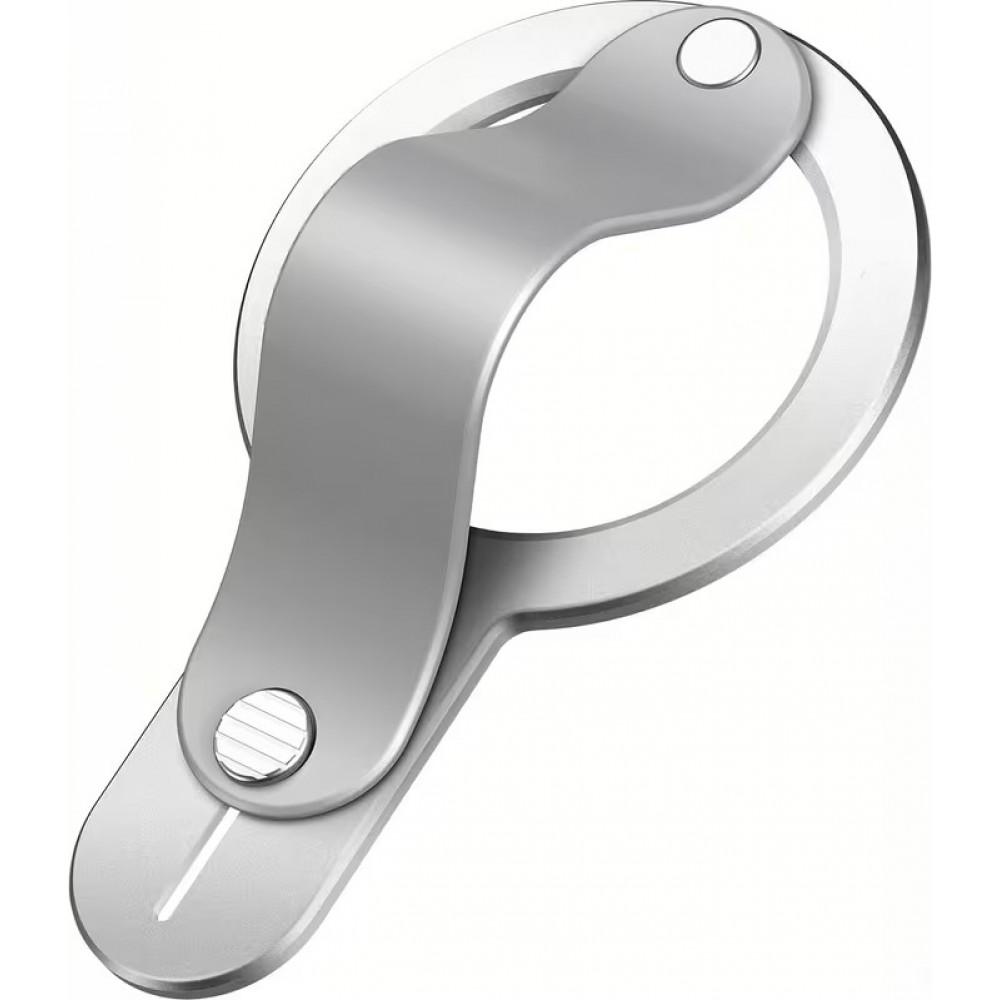 MagSafe Halterung f&uuml;r iPhone 17/16/15/14/13/12 abnehmbarer und faltbarer Ring sicherer Griff aus Zinklegierung mit integriertem Adapter - Silber