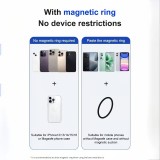 MagSafe Halterung f&uuml;r iPhone 17/16/15/14/13/12 abnehmbarer und faltbarer Ring sicherer Griff aus Zinklegierung mit integriertem Adapter - Silber