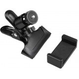 Universal Smartphone Halter für Gitarre & Ukulele verstellbare Klemme mit 360° Kugelgelenk stabile Handyhalterung - Schwarz